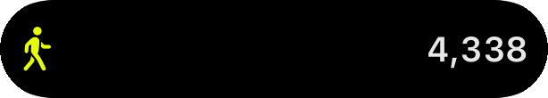 The Dynamic Island during a walk: a walking figure and the step count